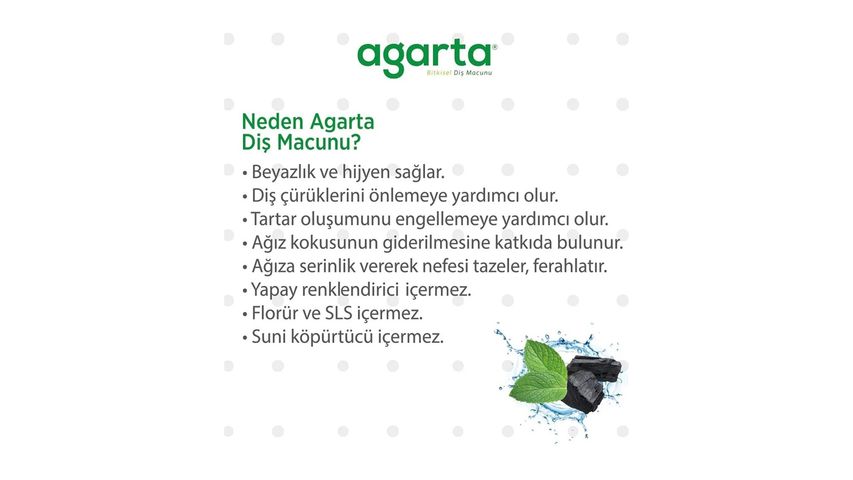 Agarta Aktif Karbonlu Doğal Diş Macunu 100 ml