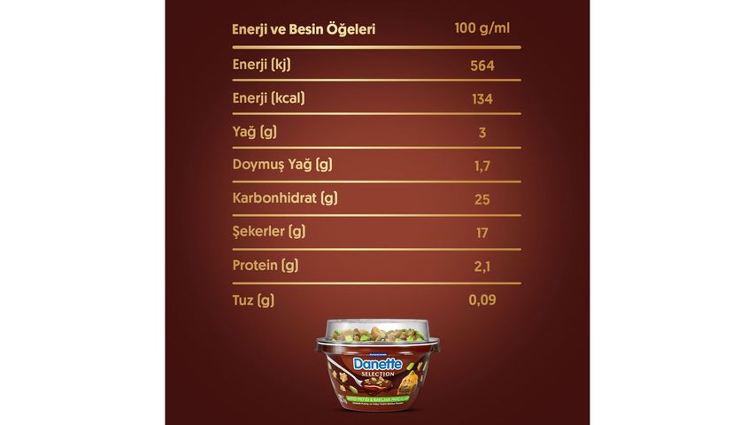 Danette Selection Antep Fıstığı & Baklava Parçaları 122 g