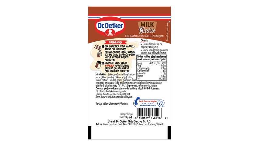 Dr. Oetker Çikolatalı Milkshake 24 g