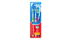 Colgate Extra Clean Medium Toothbrush with Tongue Cleaner that Extends to the Back Teeth 2+1