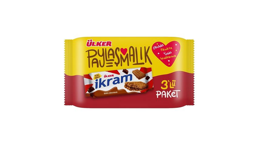 Ülker İkram Çikolatalı Kremalı Bisküvi 3 x 84 g