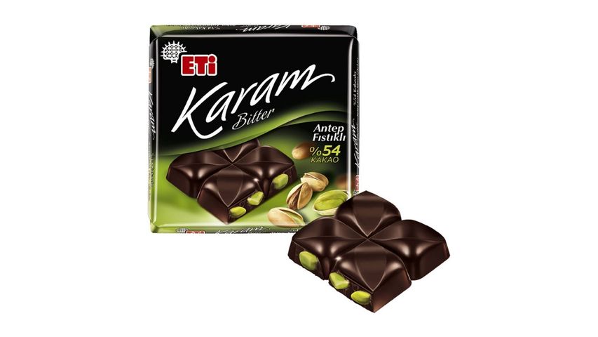 Eti Karam 54% Cocoa Pistachio Dark Chocolate 60 g