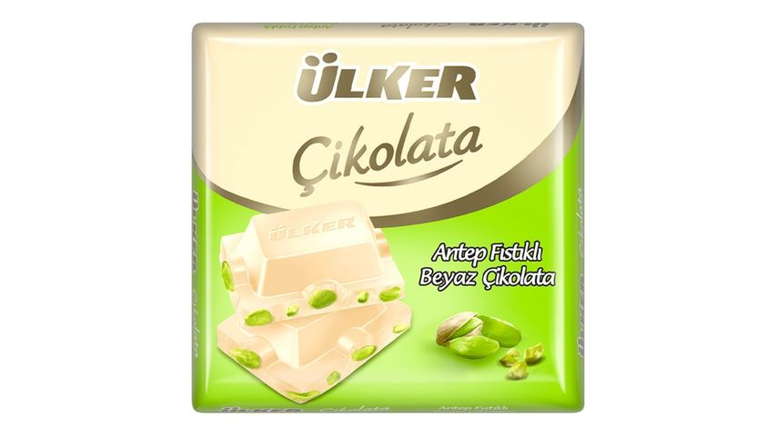 Ülker Beyaz Fıstıklı Kare Çikolata 65 g