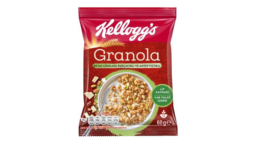 Kellogg's Beyaz Çikolata Parçacıklı ve Antep Fıstıklı Granola 60 g