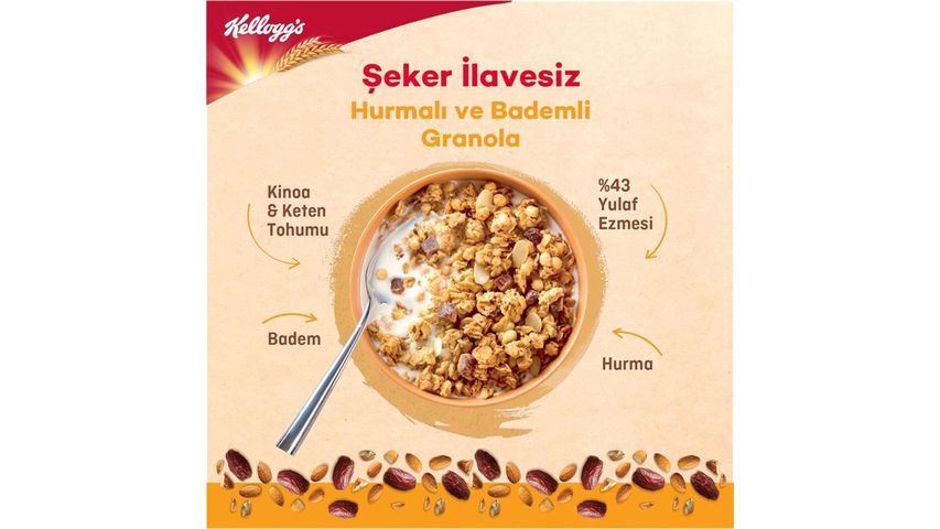 Kelloggs Kellogg's Sugar-Free Date & Almond Granola 250g