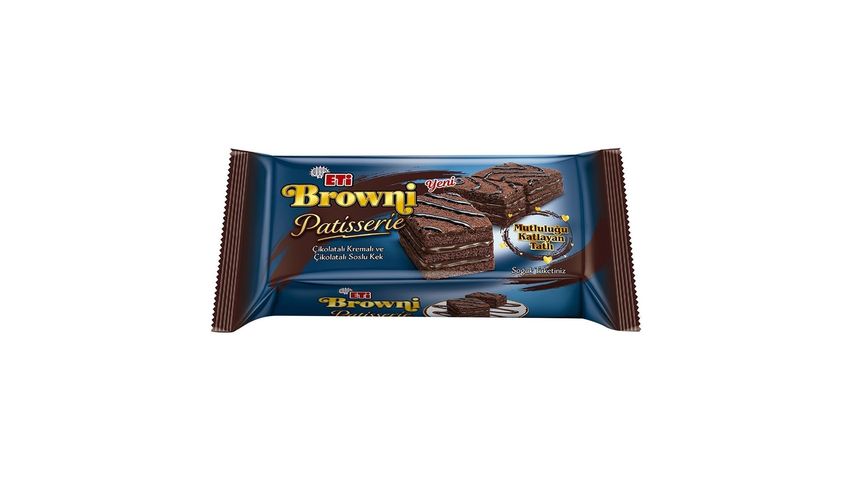 Eti Brownie Patisserie Chocolate Cream and Chocolate Sauce Cake 165 g