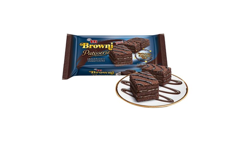 Eti Brownie Patisserie Chocolate Cream and Chocolate Sauce Cake 165 g