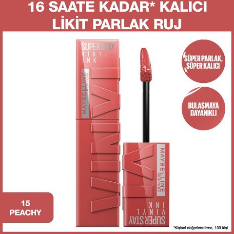 Maybelline New York Super Stay Vinyl Ink Ruj 15 Peachy