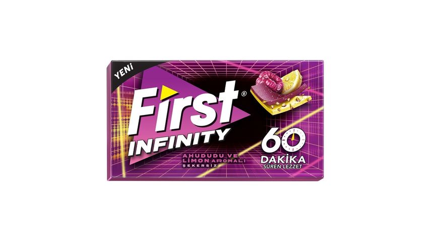 First 60 Dakika Ahududu ve Limon Aromalı Şekersiz Sakız 27 g