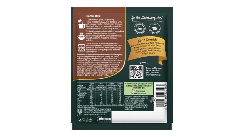 Knorr Kremalı Mantarlı Makarna Sosu 52 g
