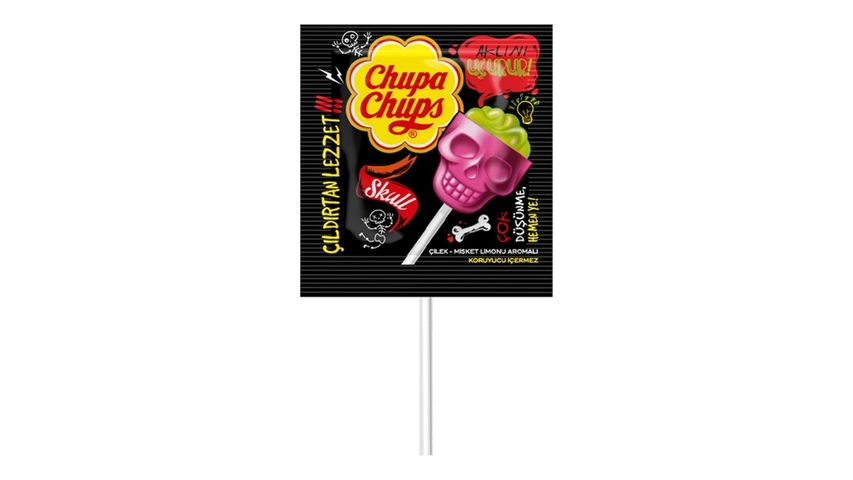 Chupa Chups 3D Skull Lollipop Strawberry & Lime Flavor 15 g