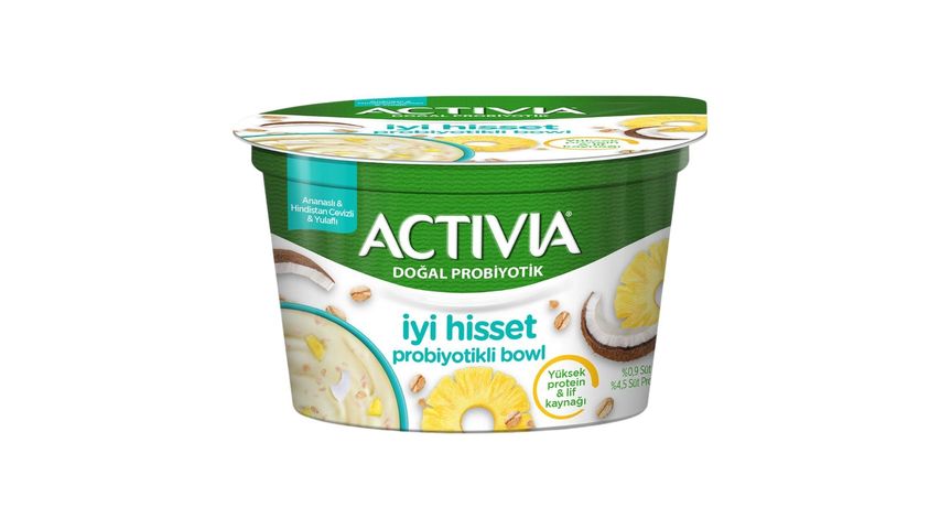 Activia İyi Hisset Probiyotikli Bowl Ananas & Yulaf & Hindistan Cevizi 150 g