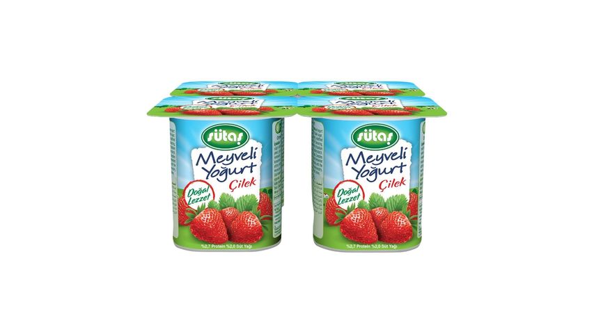 Sütaş Çilekli Meyveli Yoğurt 4 x 115 g