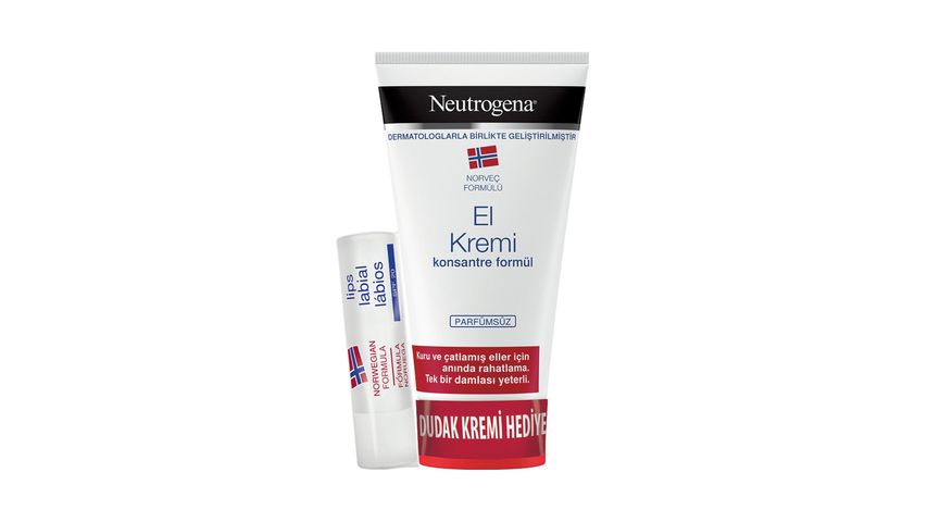 Neutrogena Parfümsüz El Kremi 75 ml + Dudak Kremi 5 g