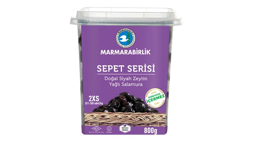 Marmarabirlik Basket Series Black Olives 2XS (351-380) 800 g