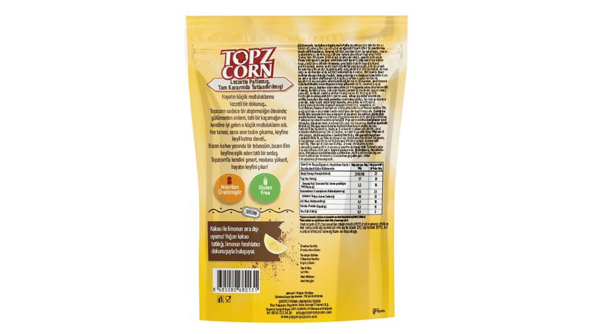 Topz Corn Lemon & Cocoa-Coated Popcorn 80 g