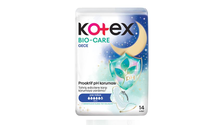 Kotex Bio-Care Quadro Night Pads 14 Count