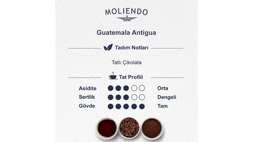 Moliendo Guatemala Antigua Yöresel Çekirdek Kahve 250 g