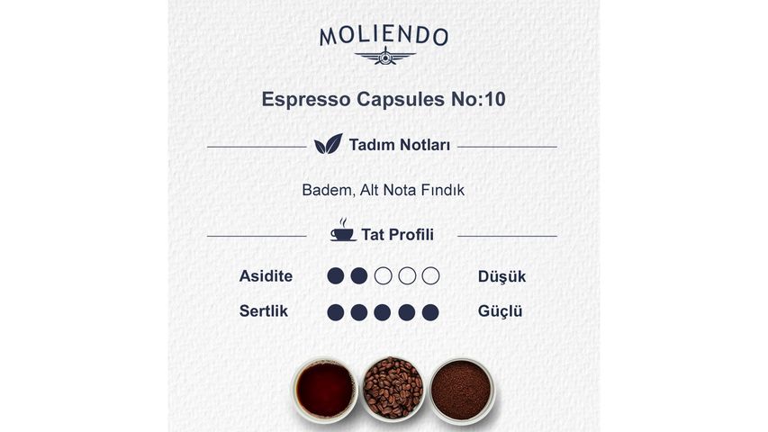 Moliendo No:10 Nespresso Uyumlu Kapsül Kahve 10 adet