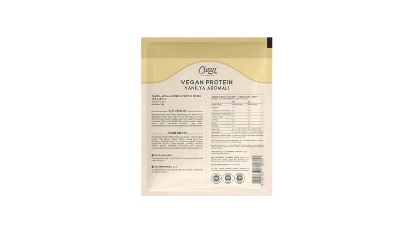 Clean Powders Vegan Protein Vanilya 30 g