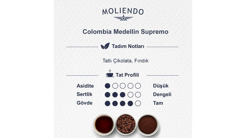 Moliendo Colombia Medellin Supremo Practical Filter Coffee 10 x 10 g