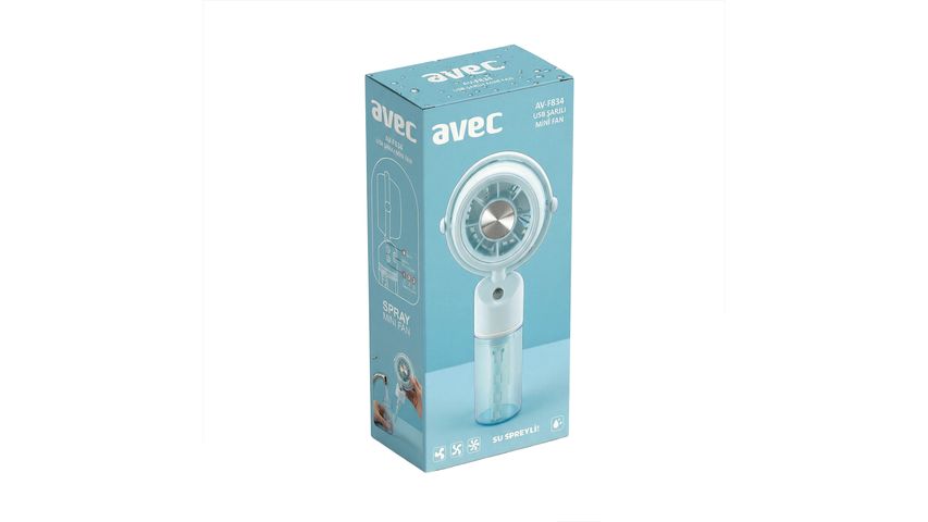 Avec USB Şarjlı Su Spreyli Mini El Fanı