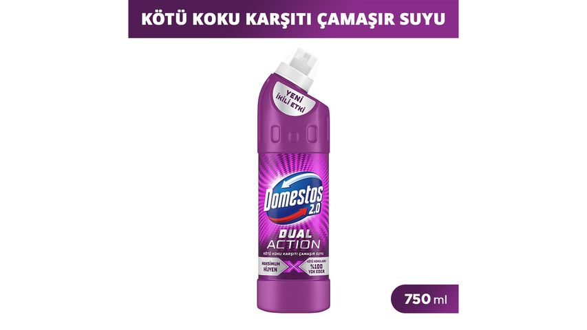 Domestos Dual Action Odour Control Bleach 750 ml