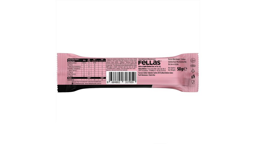 Fellas Chocolate-Coated HighPro+ Protein Bar – Strawberry Flavor, 50 g