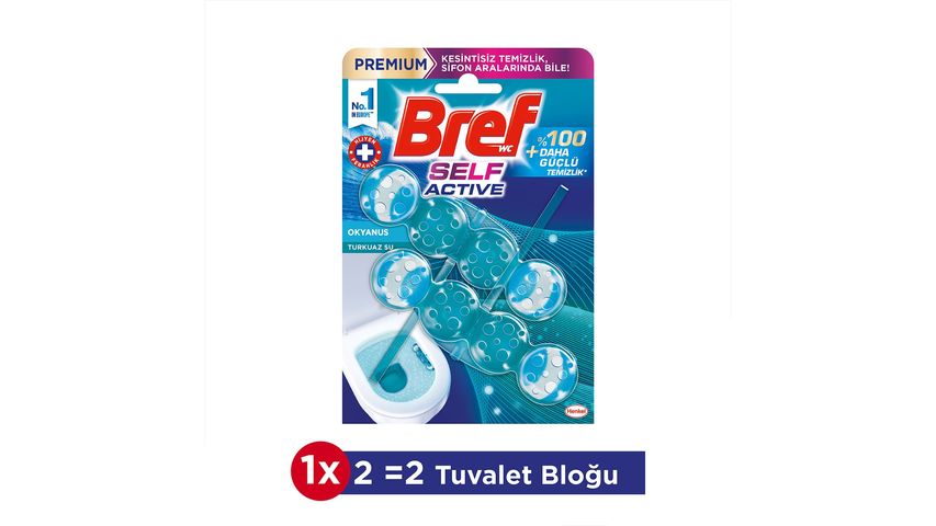 Bref Self Active Ocean Blue Water Toilet Block 2-Pack