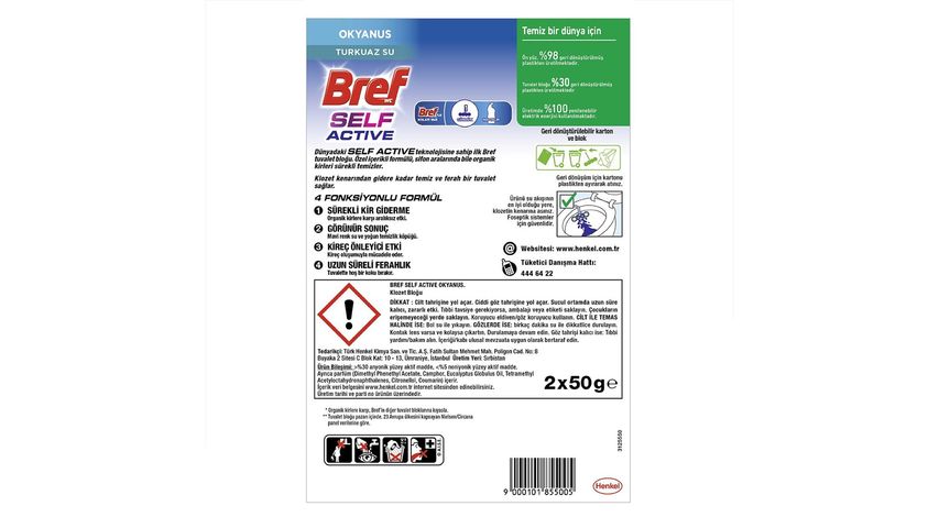 Bref Self Active Ocean Blue Water Toilet Block 2-Pack