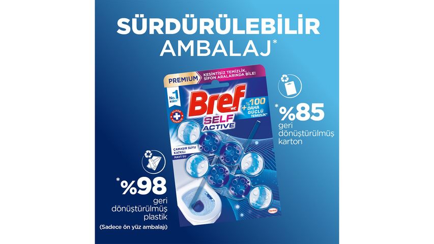 Bref Self Aktiv Çamaşır Suyu Katkılı Mavi Su 2'li