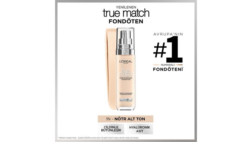 L'Oréal Paris True Match Caring Foundation 1N Ivory