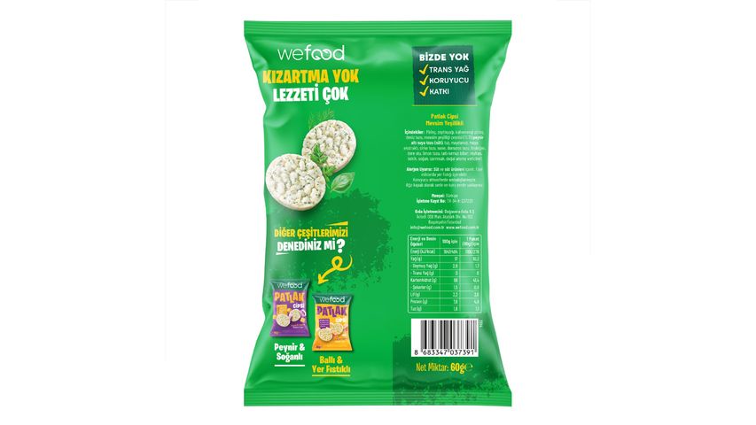 Wefood Mevsim Yeşillikli Patlak Cips 60 g