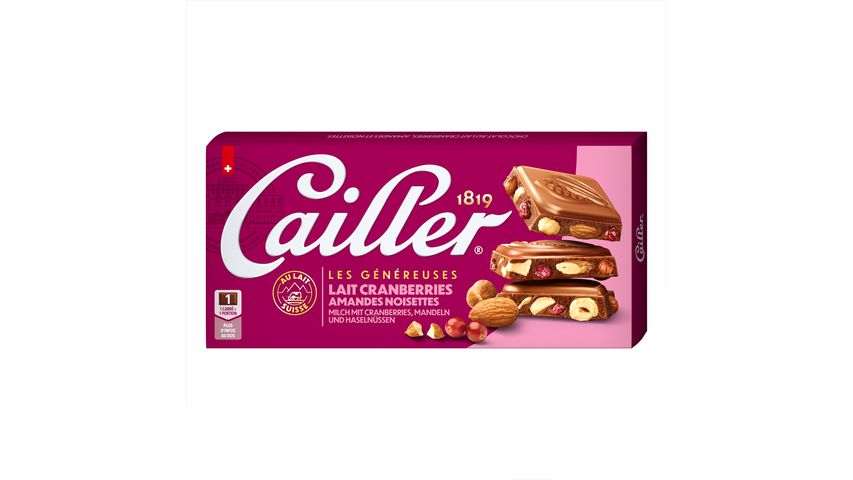Cailler Milk Cranberries Almonds and Hazelnuts Tablet 200 g