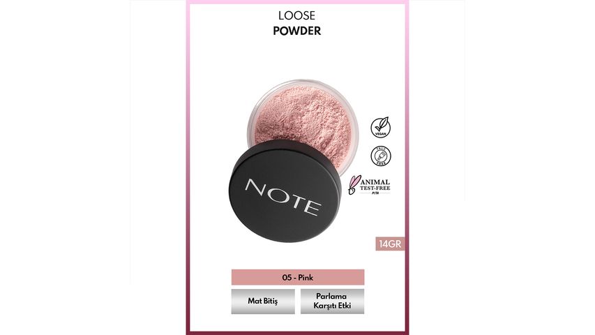 Note Loose Powder Makyaj Sabitleyici Matlaştırıcı Toz Pudra - 05 Pink