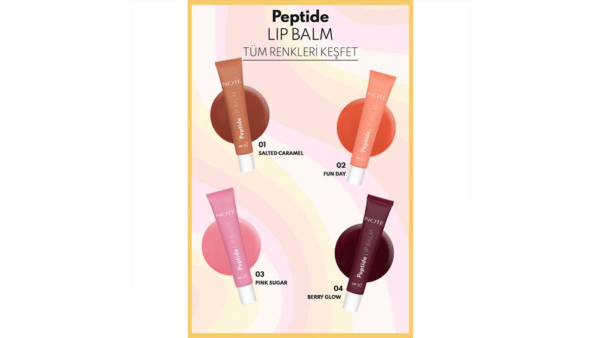 Note Peptide Lip Balm 01 Salted Caramel SPF 30 – Nemlendirici & Parlatıcı Dudak Balmı