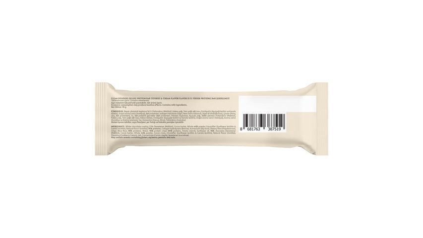 Clean Powders Beyaz Çikolatalı & Kurabiyeli Deluxe Protein Bar 55 g