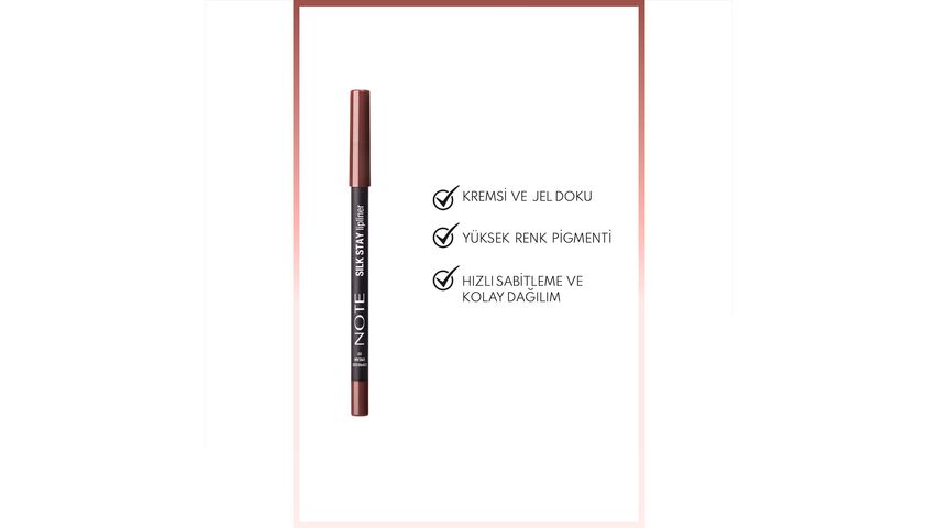 Note Silk Stay Lipliner 09 Espresso Dream Waterproof Silky Lip Pencil (Brown)