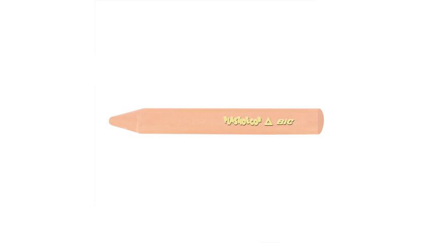 BIC Plastidecor Clean Hands Triangular Wax Crayons, 12 Colors