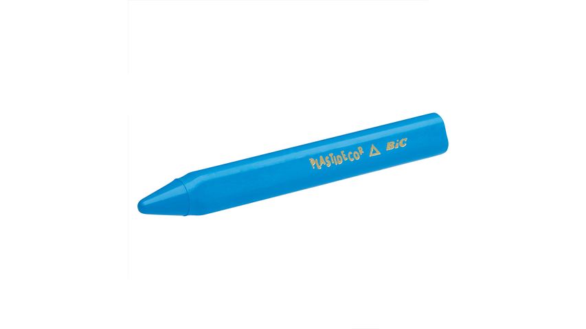 BIC Plastidecor Clean Hands Triangular Wax Crayons, 12 Colors