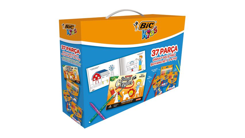 BIC 37-Piece Attention Development Coloring Set (Includes Pencil Case)
