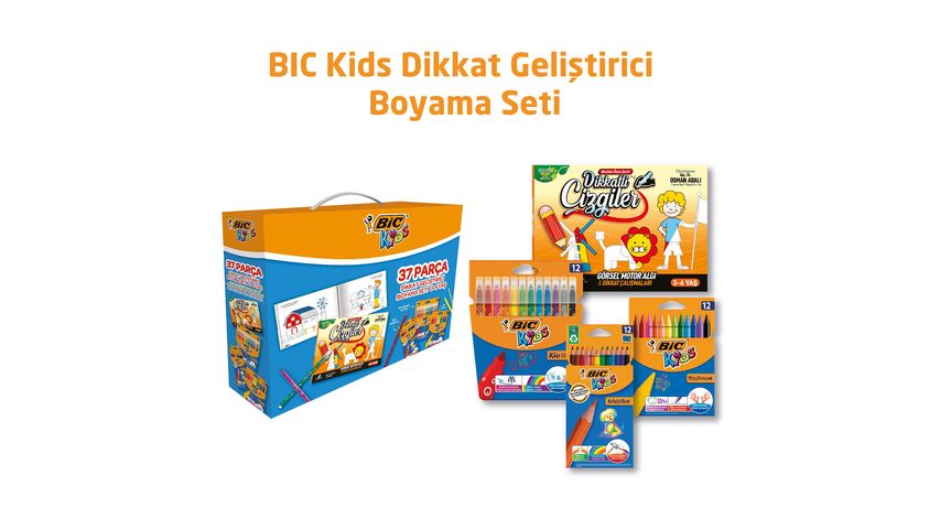BIC 37-Piece Attention Development Coloring Set (Includes Pencil Case)