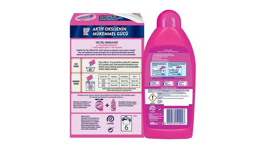 Vanish Kosla Tül Temizleyici 2'li Paket Toz 400 g & Parlatıcı 450 ml