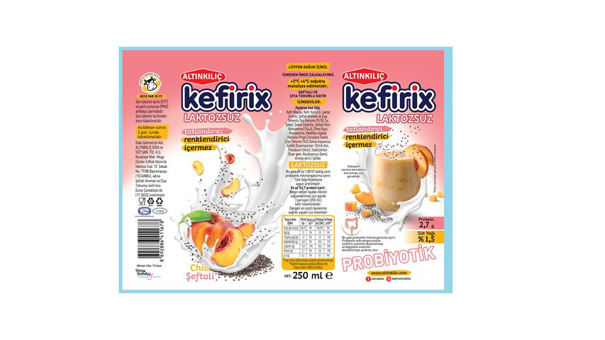 Altınkılıç Laktozsuz Şeftali & Chia Kefir 250 ml