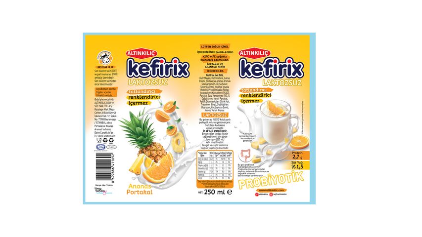Altınkılıç Laktozsuz Ananas & Portakal Kefir 250 ml