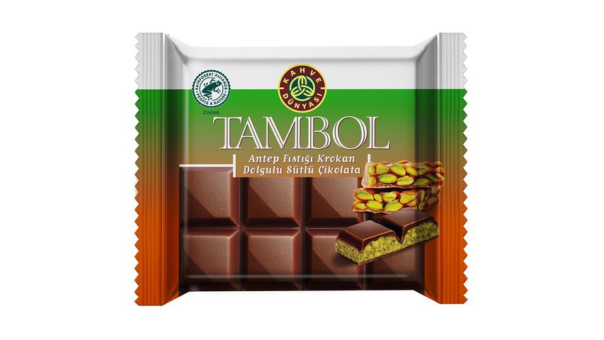 Kahve Dünyası Tambol Antep Fıstığı Krokan Dolgulu Çikolata 100 g