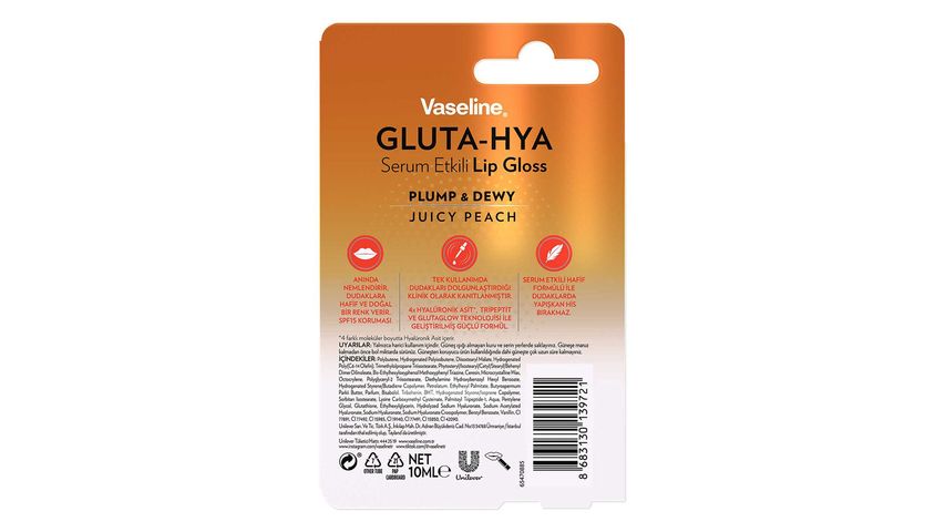 Vaseline Gluta-Hya Serum Etkili Lip Gloss Juicy Peach 10 ml