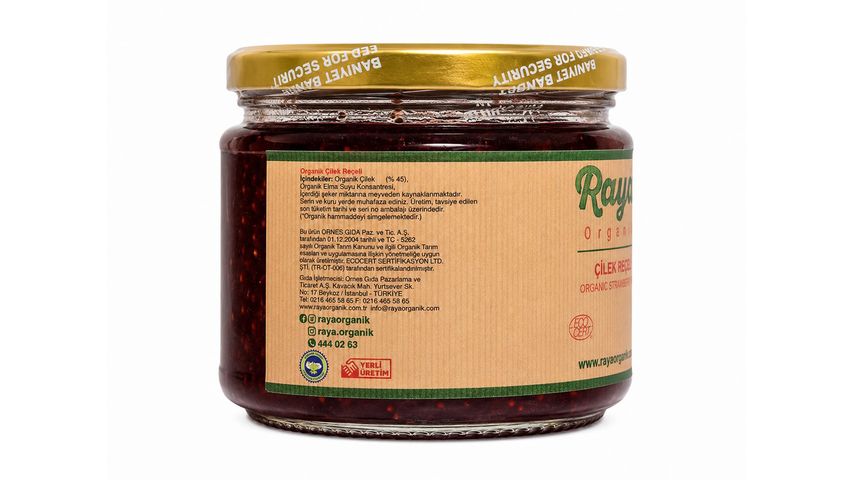 Raya Organik Çilek Reçeli 300 g