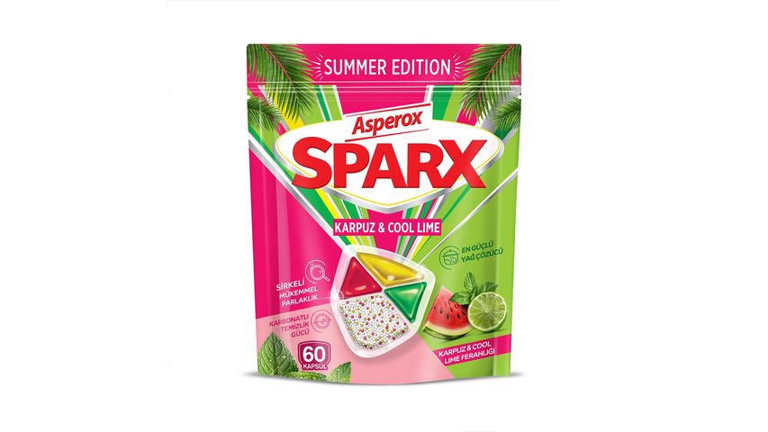 Asperox Sparx Summer Edition Watermelon & Cool Lime Dishwasher Capsules 60-Pack