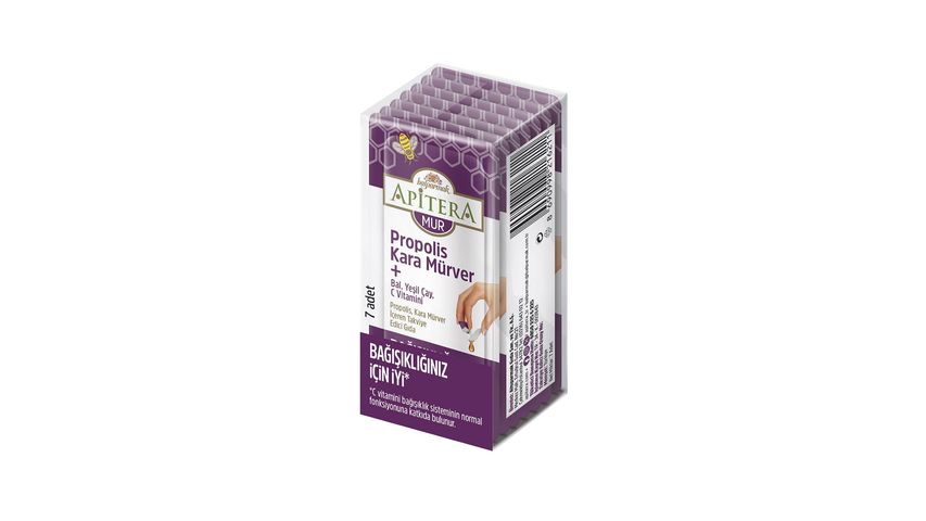 Balparmak Apitera MUR Doğal Bal & C Vitamini & Kara Mürver & Yeşil Çay & Propolis İçeren Takviye Edici 7’li Saşe
